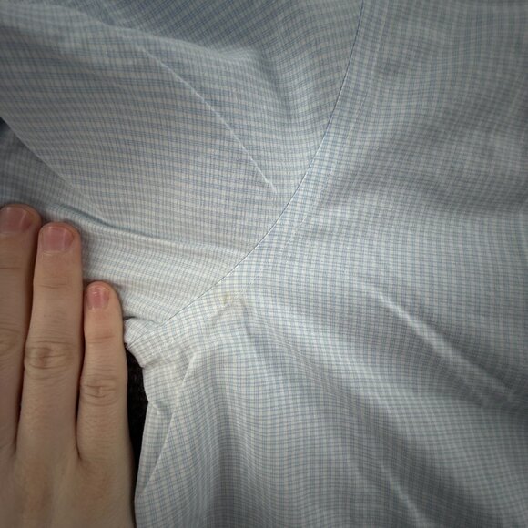 Brooks Brothers Non Iron Button Up Shirt Cotton Men 16.5 35 Madison Blue Check - Picture 16 of 16